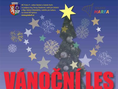 plakat vanoce na harfe 2025 zluta